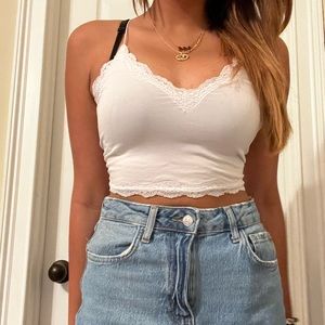 FOREVER 21 white lace tank top!
